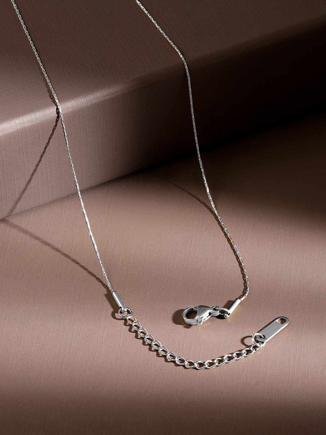 Rubans Rhodium-Plated Stainless Steel Tarnish Free Waterproof Heart & Pearl Pendant Necklace Necklace & Chains