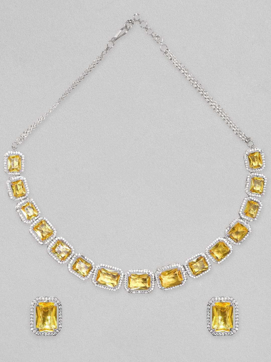 Diamond and Pear Yellow Sapphire Necklace - Arev Diamond