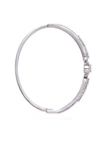 Rubans Rhodium Plated Zirconia Classy Sleek Bracelet Bangles & Bracelets