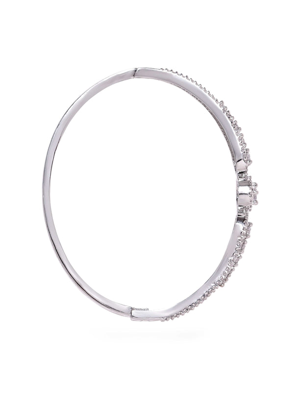 Rubans Rhodium Plated Zirconia Classy Sleek Bracelet Bangles & Bracelets