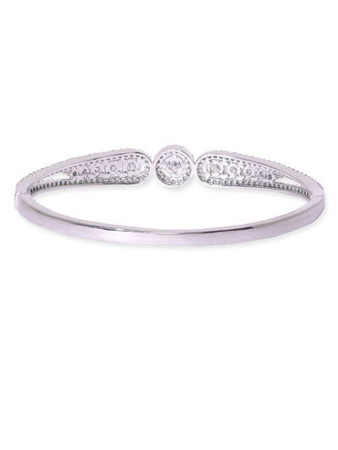 Rubans Rhodium Plated Zirconia Classy Sleek Bracelet Bangles & Bracelets