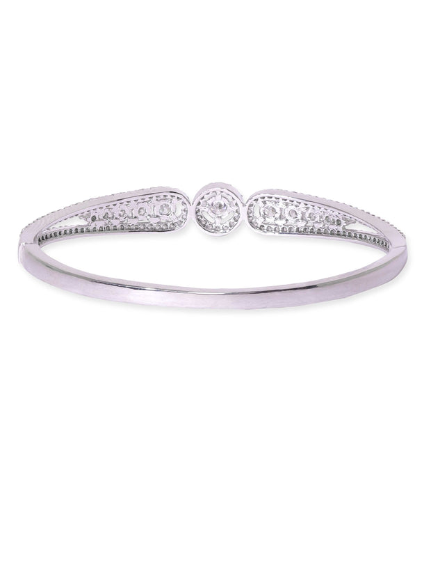 Rubans Rhodium Plated Zirconia Classy Sleek Bracelet Bangles & Bracelets