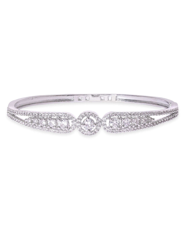 Rubans Rhodium Plated Zirconia Classy Sleek Bracelet Bangles & Bracelets