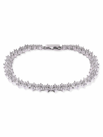 Rubans Rhodium plated Zirconia studded chic Classy Bracelet Bangles & Bracelets
