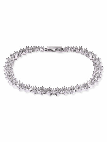 Rubans Rhodium plated Zirconia studded chic Classy Bracelet Bangles & Bracelets