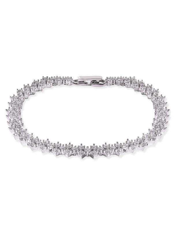 Rubans Rhodium plated Zirconia studded chic Classy Bracelet Bangles & Bracelets