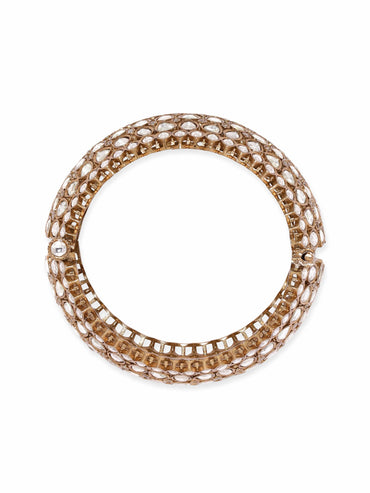 Rubans Rhodium plated Zirconia studded Minimal Bracelet Bangles & Bracelets