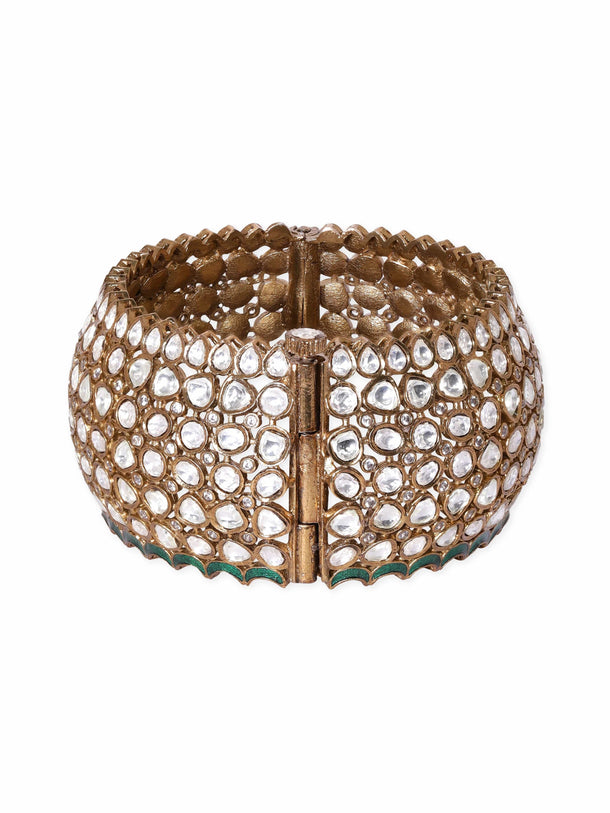 Rubans Rhodium plated Zirconia studded Minimal Bracelet Bangles & Bracelets