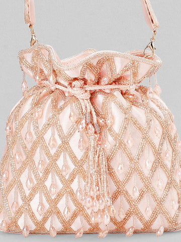 Rubans Rose Beaded Potli Bag Handbag & Wallet Accessories