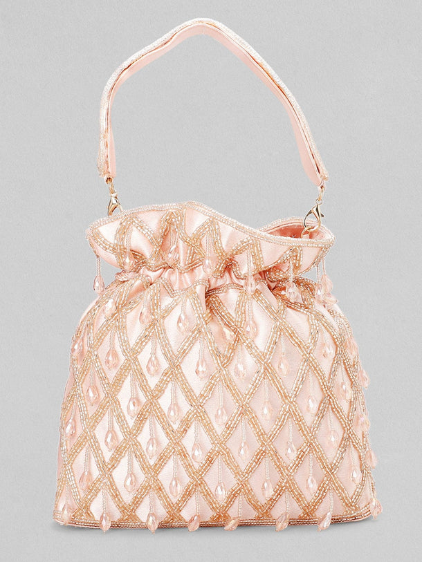 Rubans Rose Beaded Potli Bag Handbag & Wallet Accessories