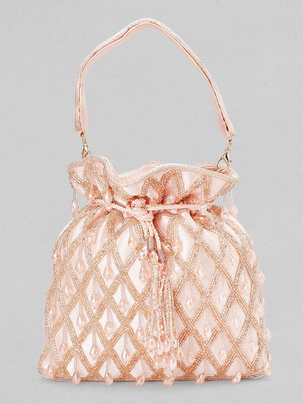 Rubans Rose Beaded Potli Bag Handbag & Wallet Accessories
