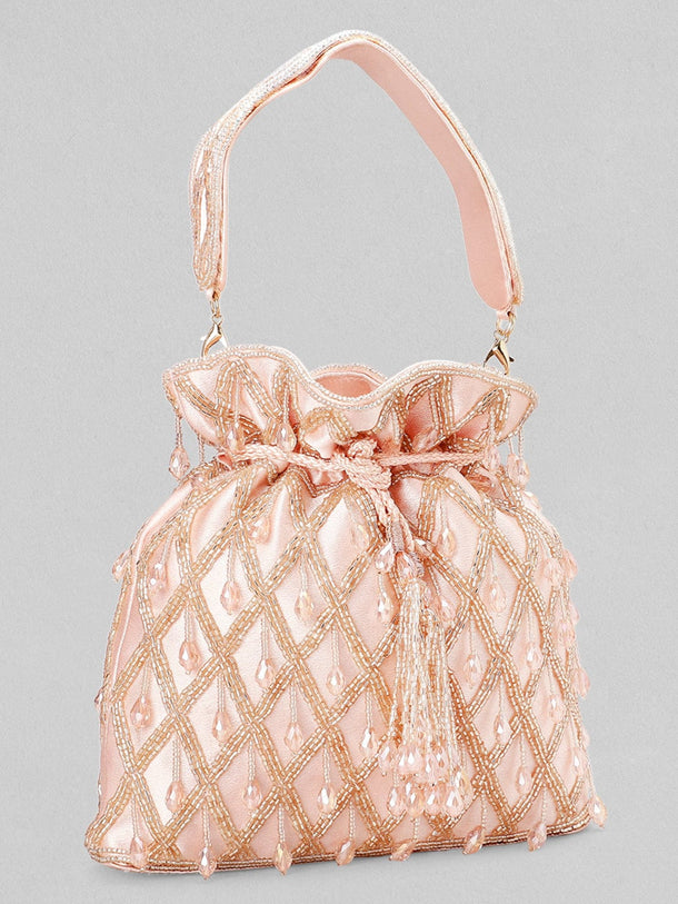 Rubans Rose Beaded Potli Bag Handbag & Wallet Accessories