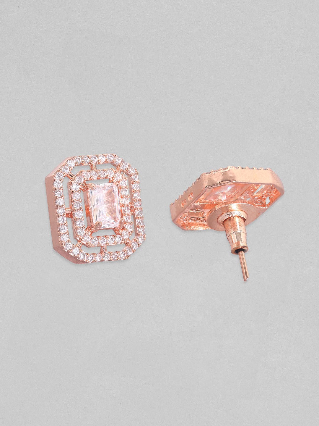 Rubans Rose Gold Geometric Studs Earrings Earrings