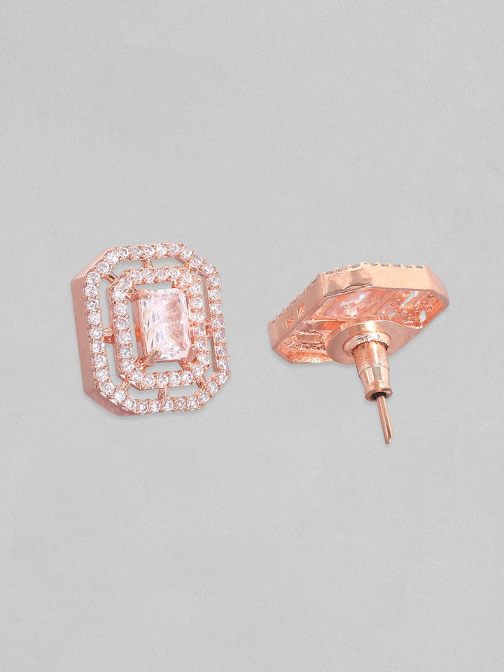 Rubans Rose Gold Geometric Studs Earrings Earrings