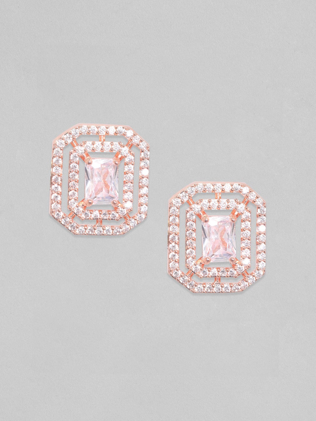 Rubans Rose Gold Geometric Studs Earrings Earrings