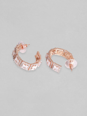 Rubans Rose Gold-Plated Circular Hoop Earrings Earrings