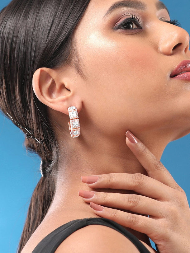 Rubans Rose Gold-Plated Circular Hoop Earrings Earrings