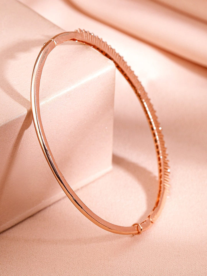 Rubans Rose Gold Plated Cubic Zirconia Bangle Style Bracelet Wristwear