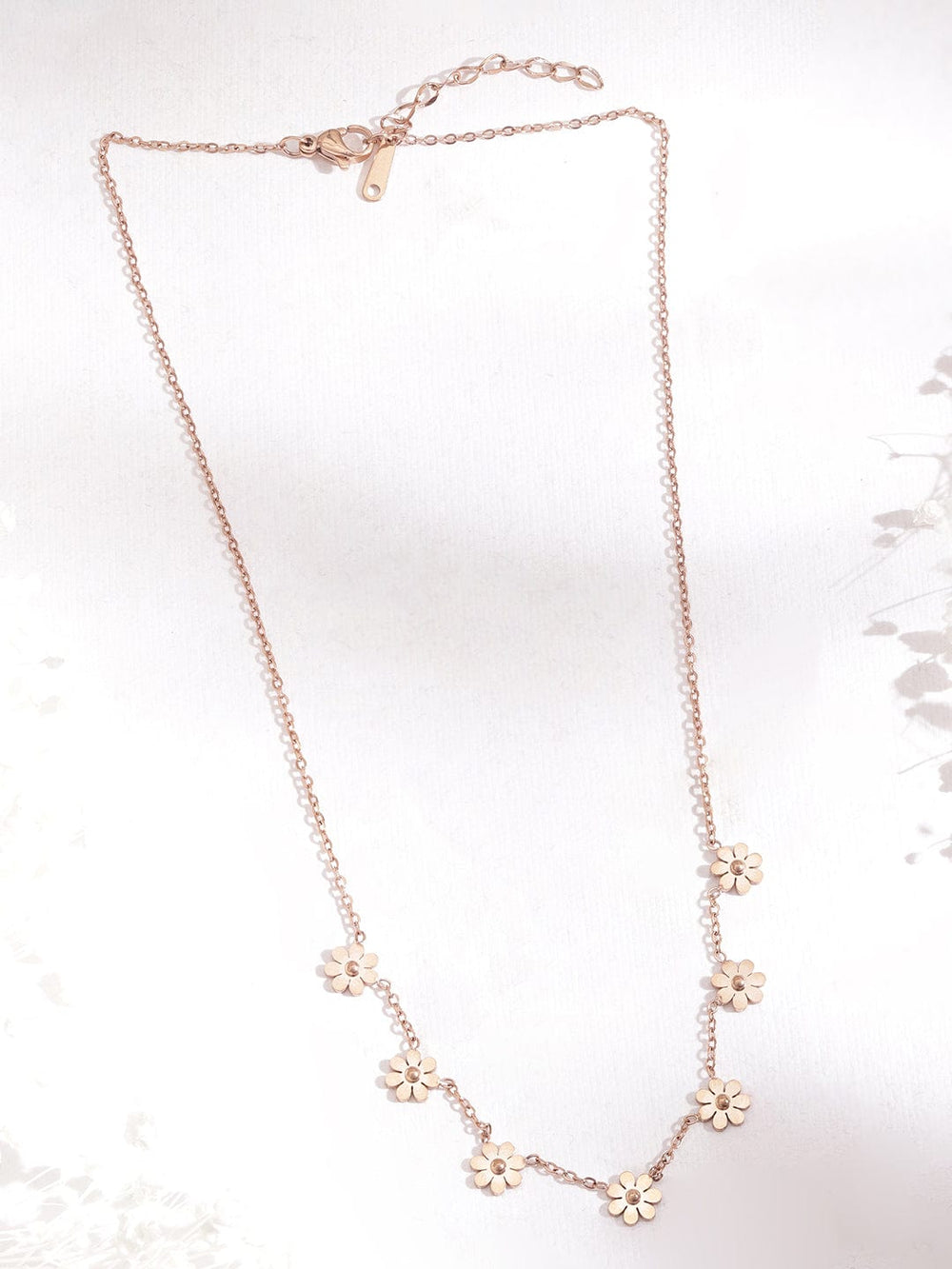 Rubans Rose Gold Plated Floral Pendant Necklace Necklace and Earrings