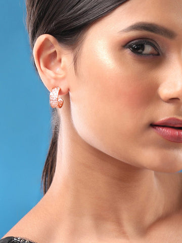 Rubans Rose Gold-Plated Half Hoop Earrings Earrings