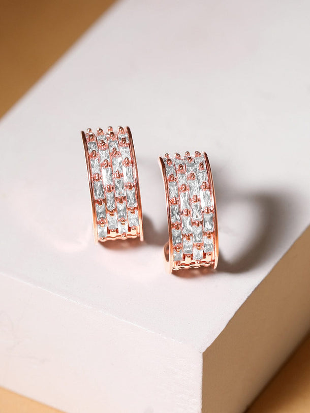 Rubans Rose Gold-Plated Half Hoop Earrings Earrings