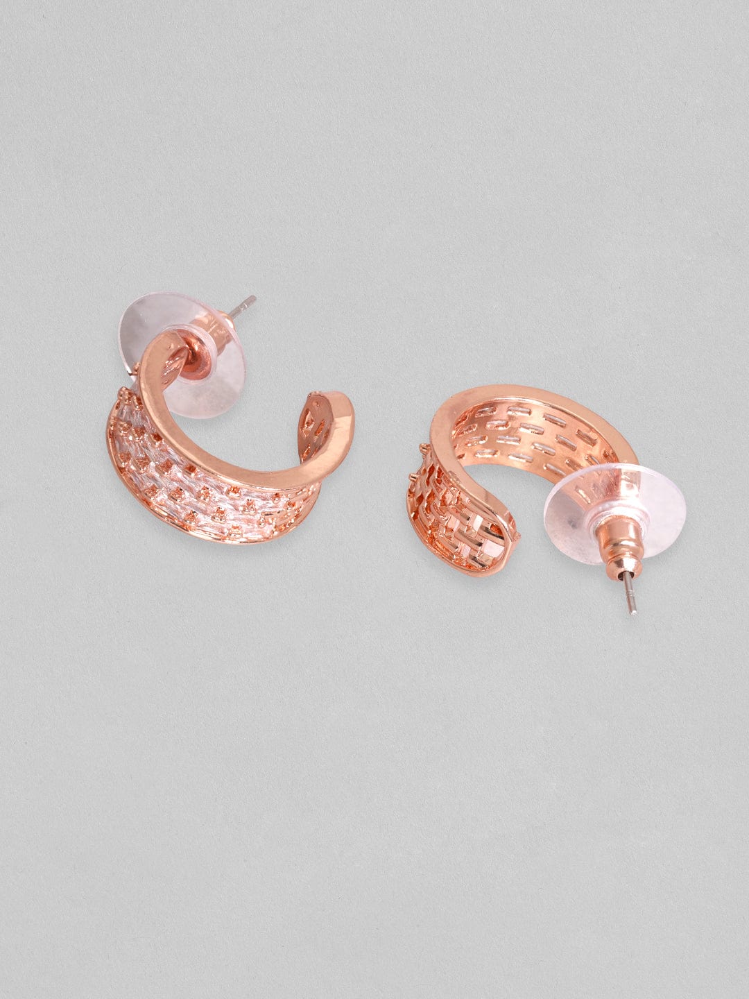 Rubans Rose Gold-Plated Half Hoop Earrings Earrings