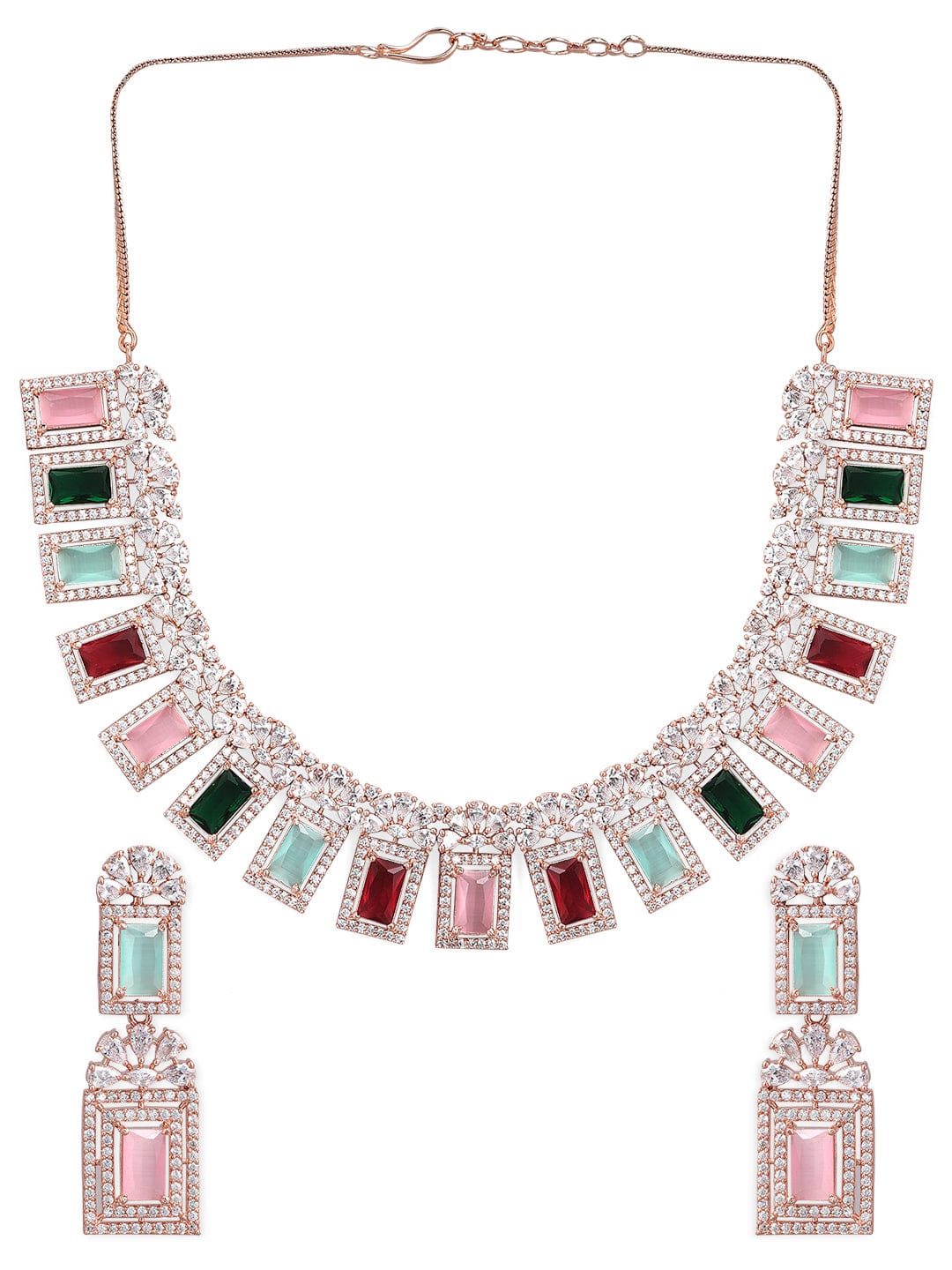 Beautiful Pink and White American Diamond Necklace  American diamond  necklaces, Pink jewelry, American diamond