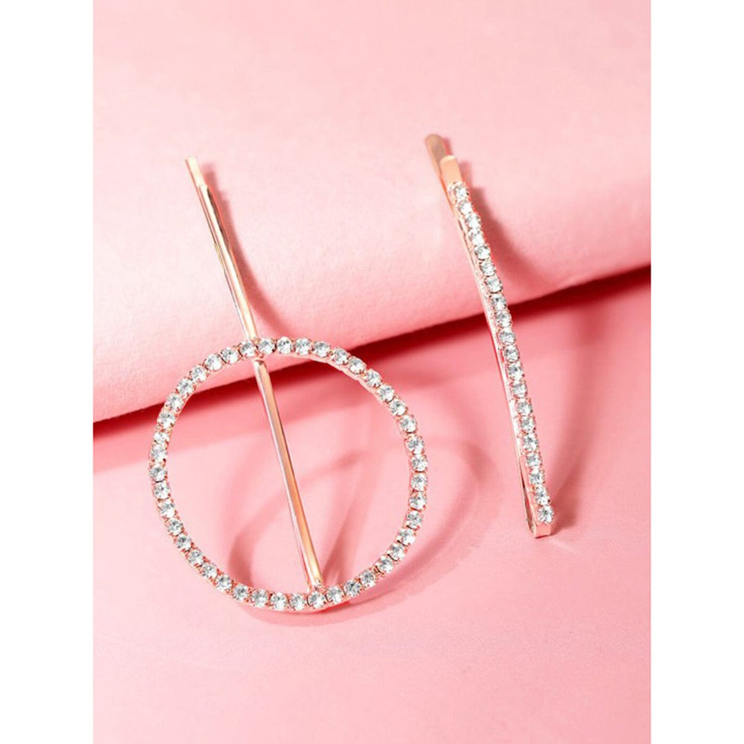 RUBANS Rose Gold plated Stone studded Set of 2 bobby pins. Bracelets