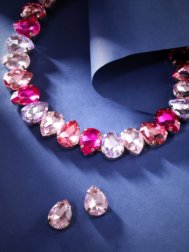 Rubans Rosy Prairie Dreams Multicolored Pink Stone Western Necklace Set