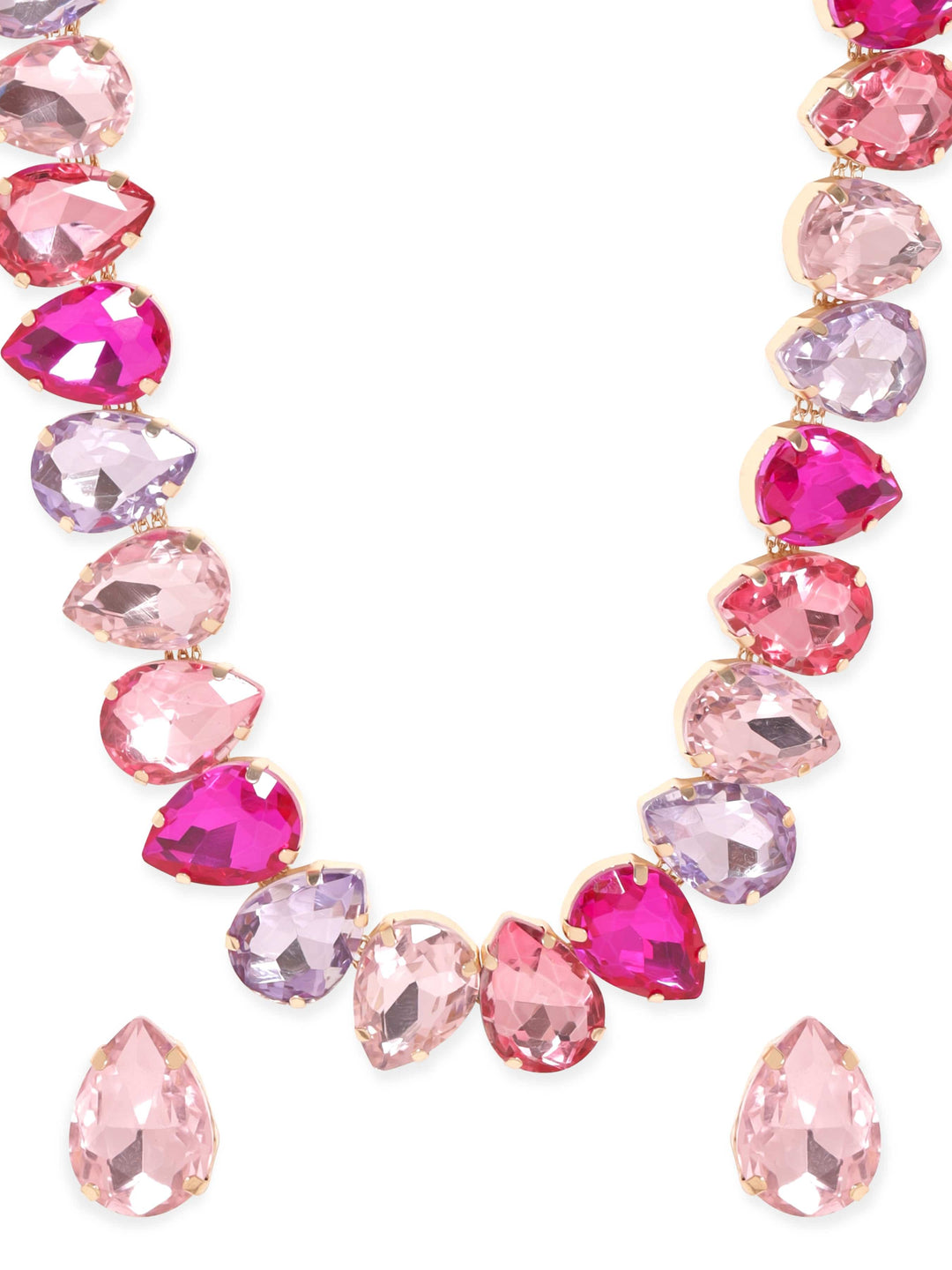 Rubans Rosy Prairie Dreams Multicolored Pink Stone Western Necklace Set