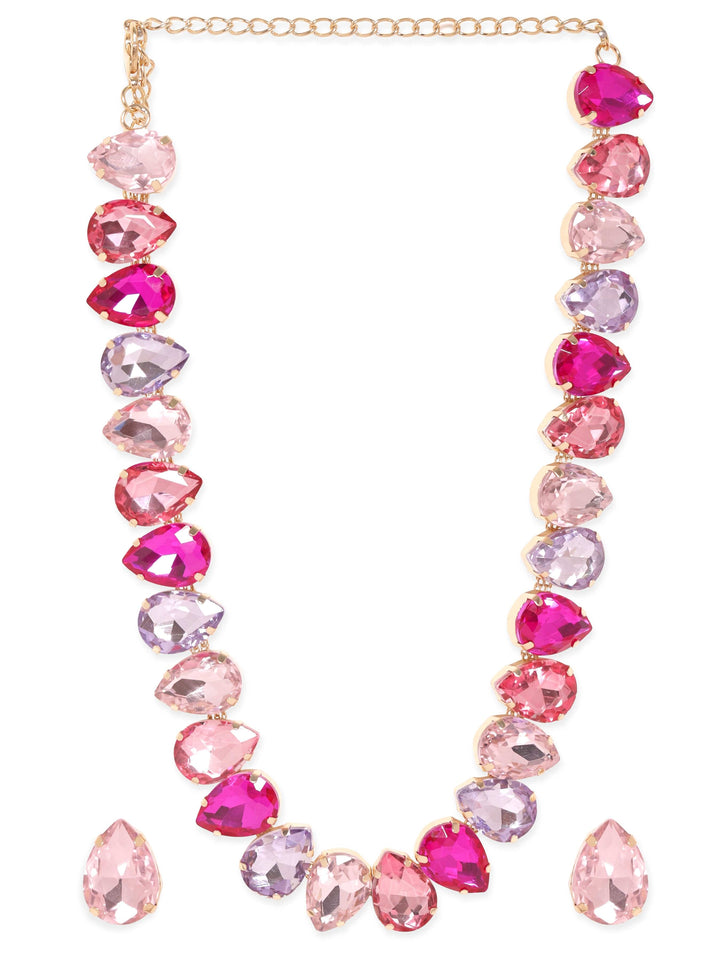 Rubans Rosy Prairie Dreams Multicolored Pink Stone Western Necklace Set