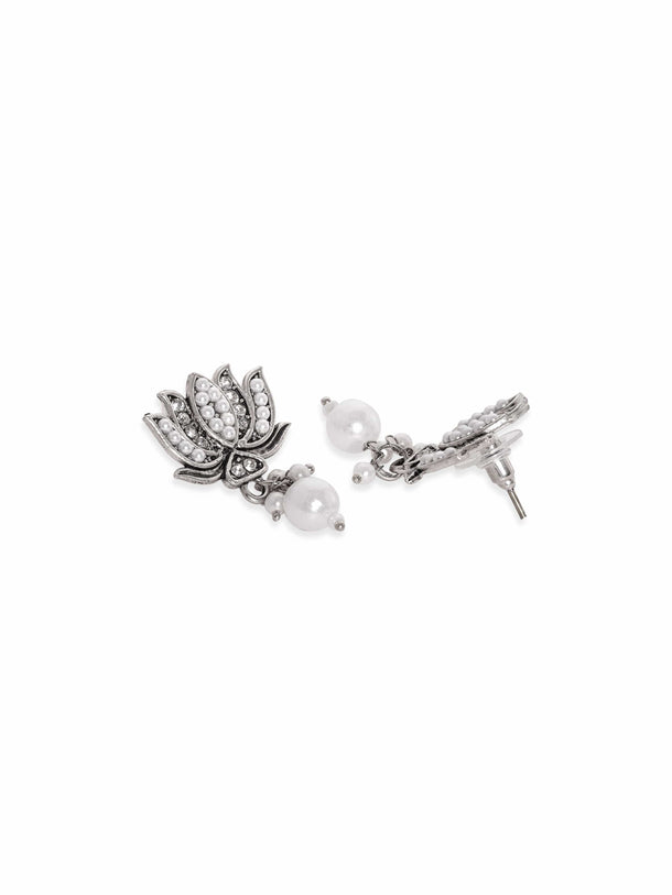 Rubans Rustic Elegance Oxidized Pearl Beaded Jewelry Set Jewellery Sets