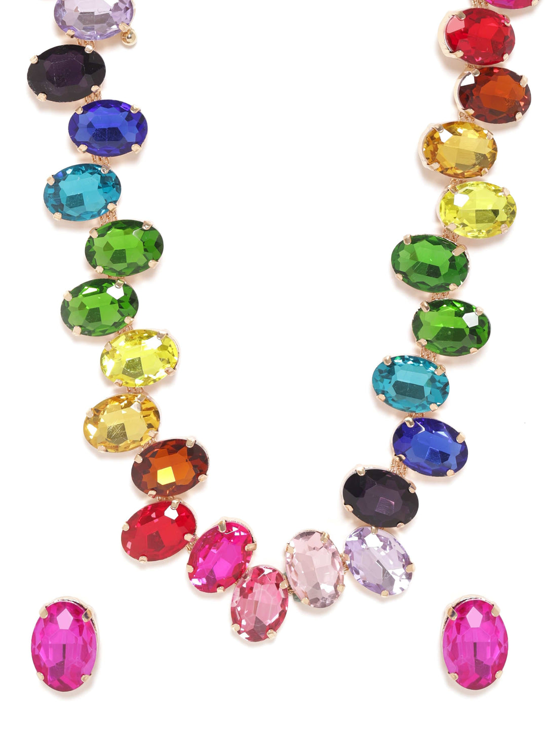 Rubans Rustic Radiance A Multicolored Gemstone Western Necklace Set Jewellery Sets