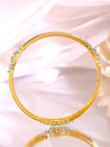 Rubans Set of 2, 22K Gold-Plated & Cubic Zirconia Studded Elegant Bangles Bangles & Bracelets