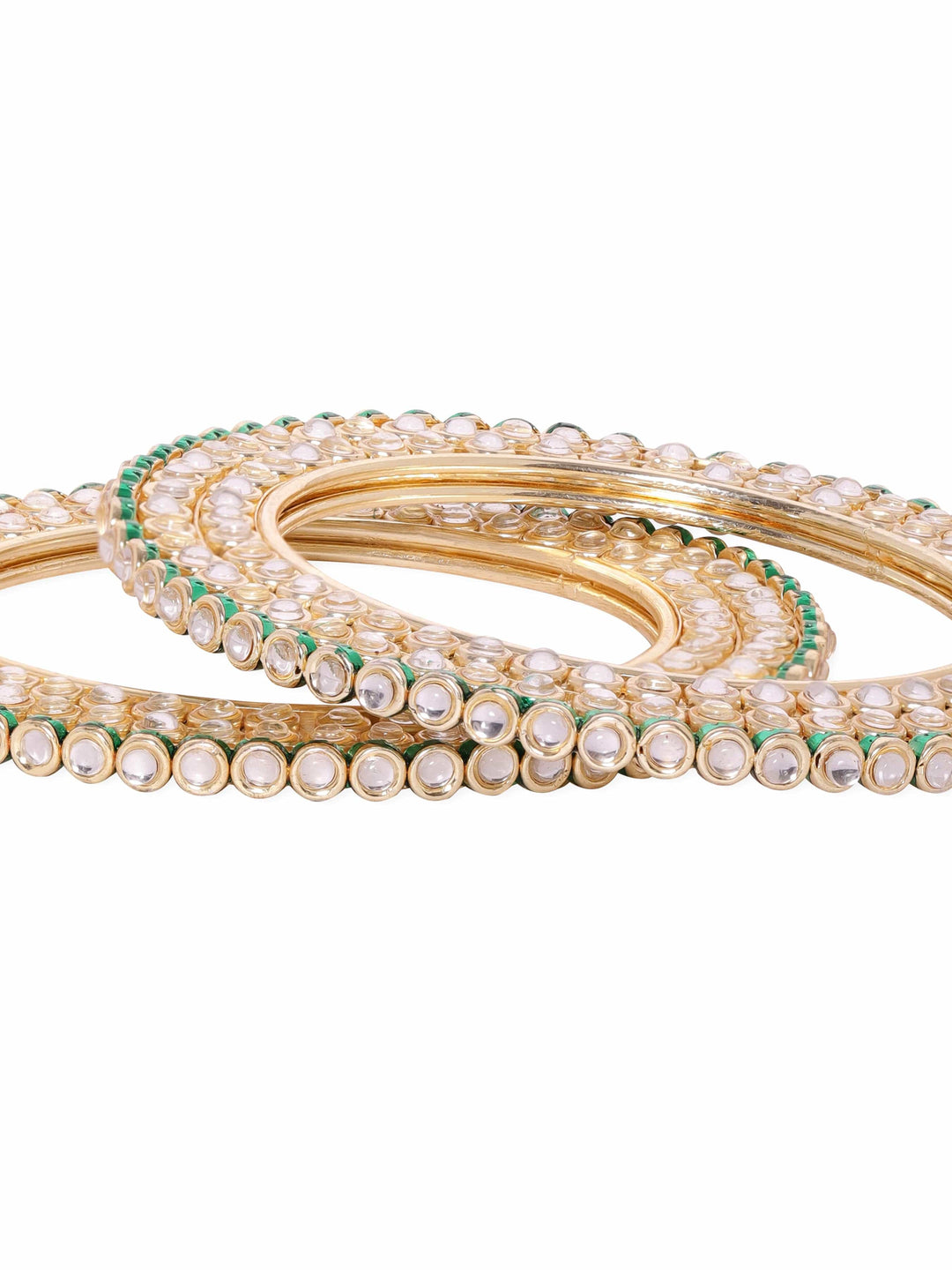 Rubans Set of 2 Exquisite Kundan Studded Bangles Bangles & Bracelets