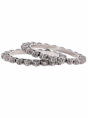 Rubans Set of 2 Exquisite Oxidized Silver-Plated Bangles Bangles & Bracelets