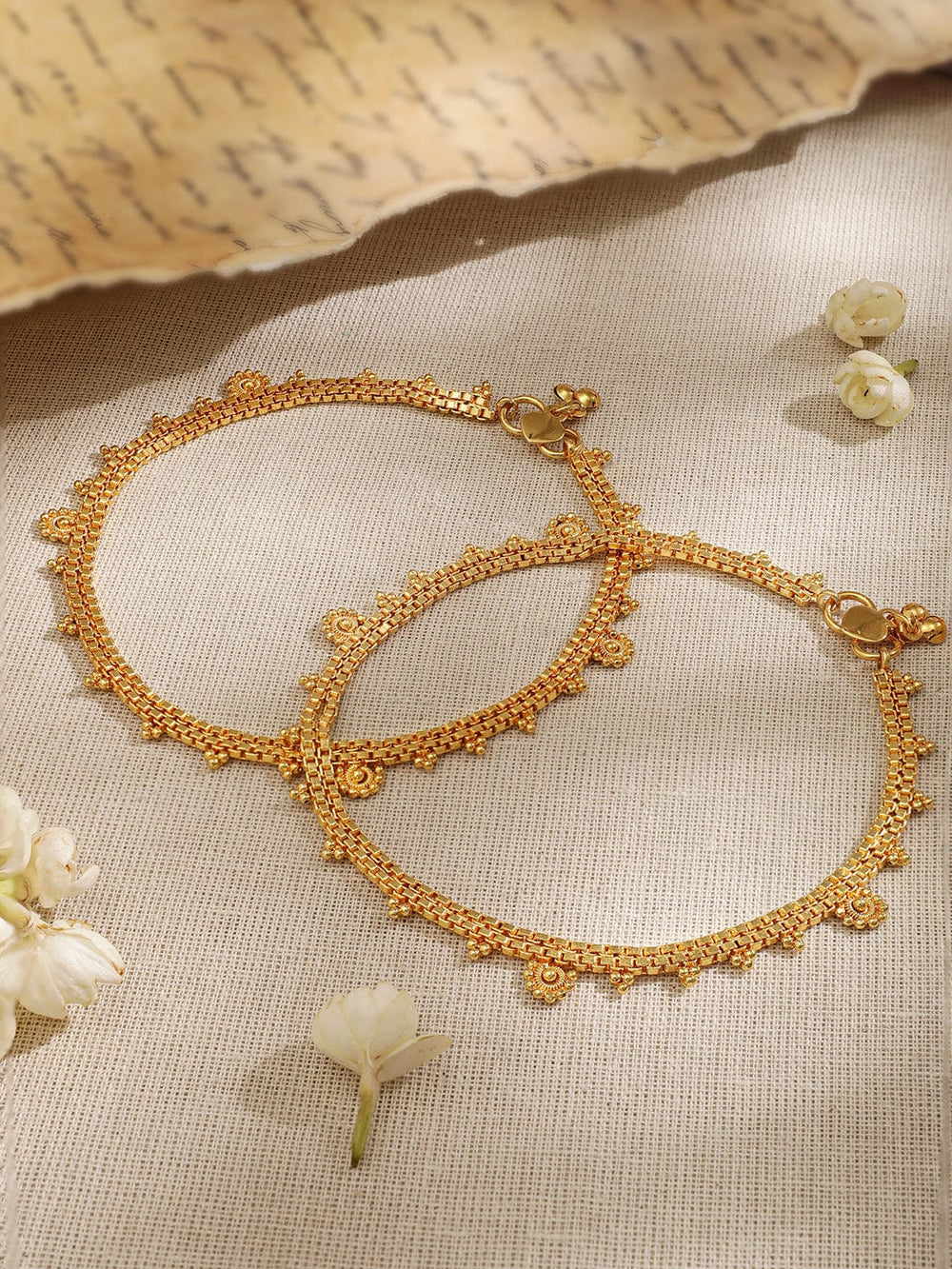 Rubans Set Of 2 Gold-Plated Anklet Anklet