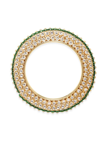 Rubans Set Of 2 Gold Plated Kundan Studded Bangles Bangles & Bracelets