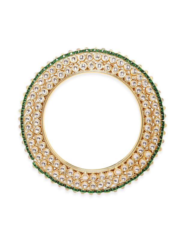 Rubans Set Of 2 Gold Plated Kundan Studded Bangles Bangles & Bracelets