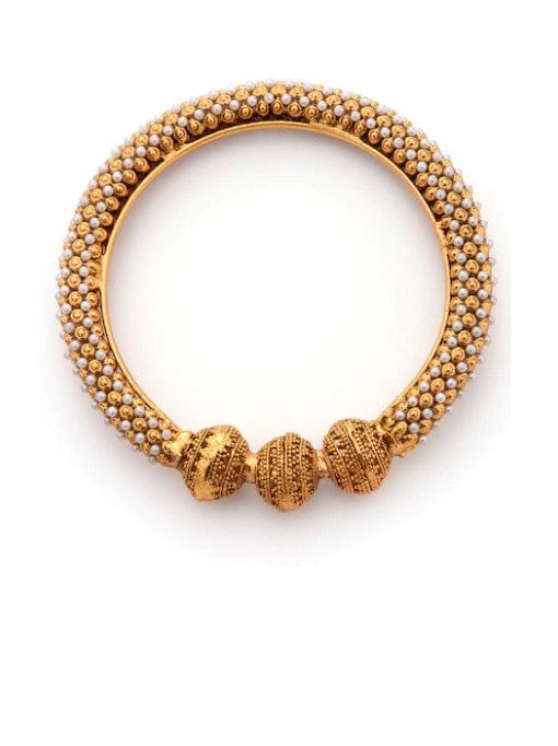 Rubans Set Of 2 Gold-Plated  White Pearls-Studded Handcrafted Bangles Bangles & Bracelets