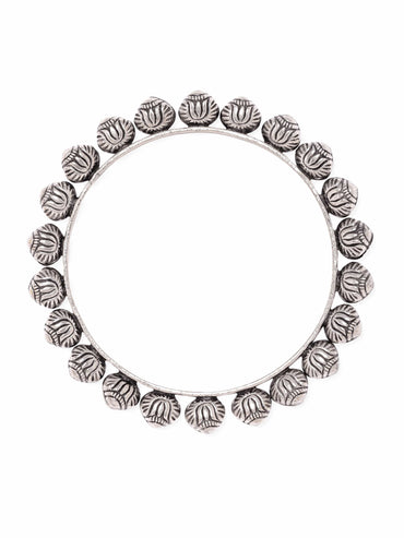 Rubans Set of 2 Handcrafted Oxidized Silver-Plated Bangles Bangles & Bracelets