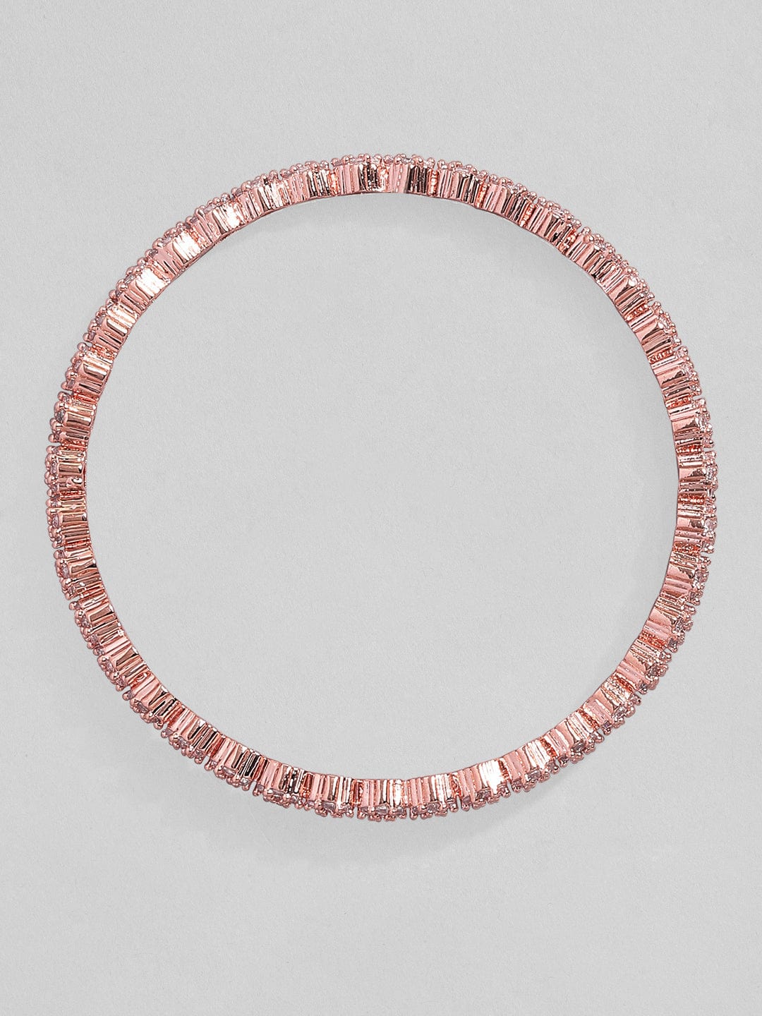 Rubans Set of 2 Rose Gold-Toned Zirconia Stone Studded Bangles Bangles & Bracelets