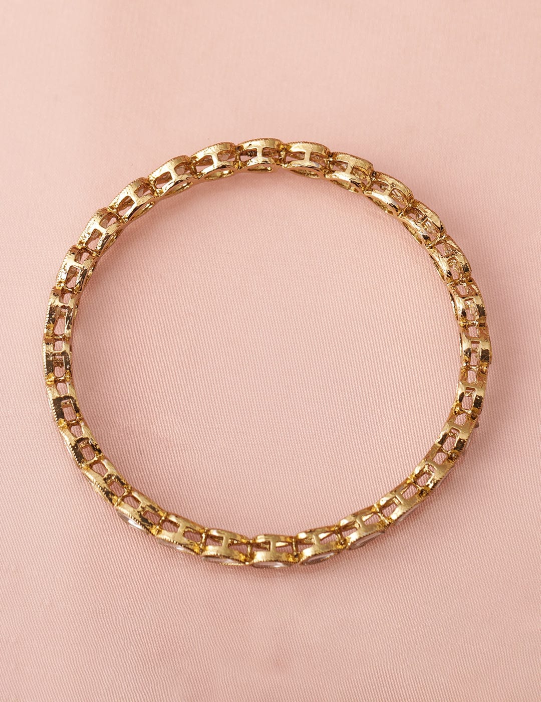 Rubans Set of 4 18K Mehandi Gold-Plated Kundan Studded Handcrafted Traditional Bangles Bangles & Bracelets