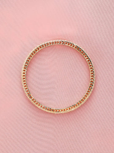 Rubans Set Of 4 22K Gold Plated CZ Studded Bangles Bangles