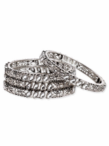 Rubans Set of 4, Oxidized silver plated Filigree handcrafted handcrafted bangles Bangles & Bracelets
