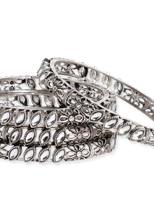 Rubans Set of 4, Oxidized silver plated Filigree handcrafted handcrafted bangles Bangles & Bracelets