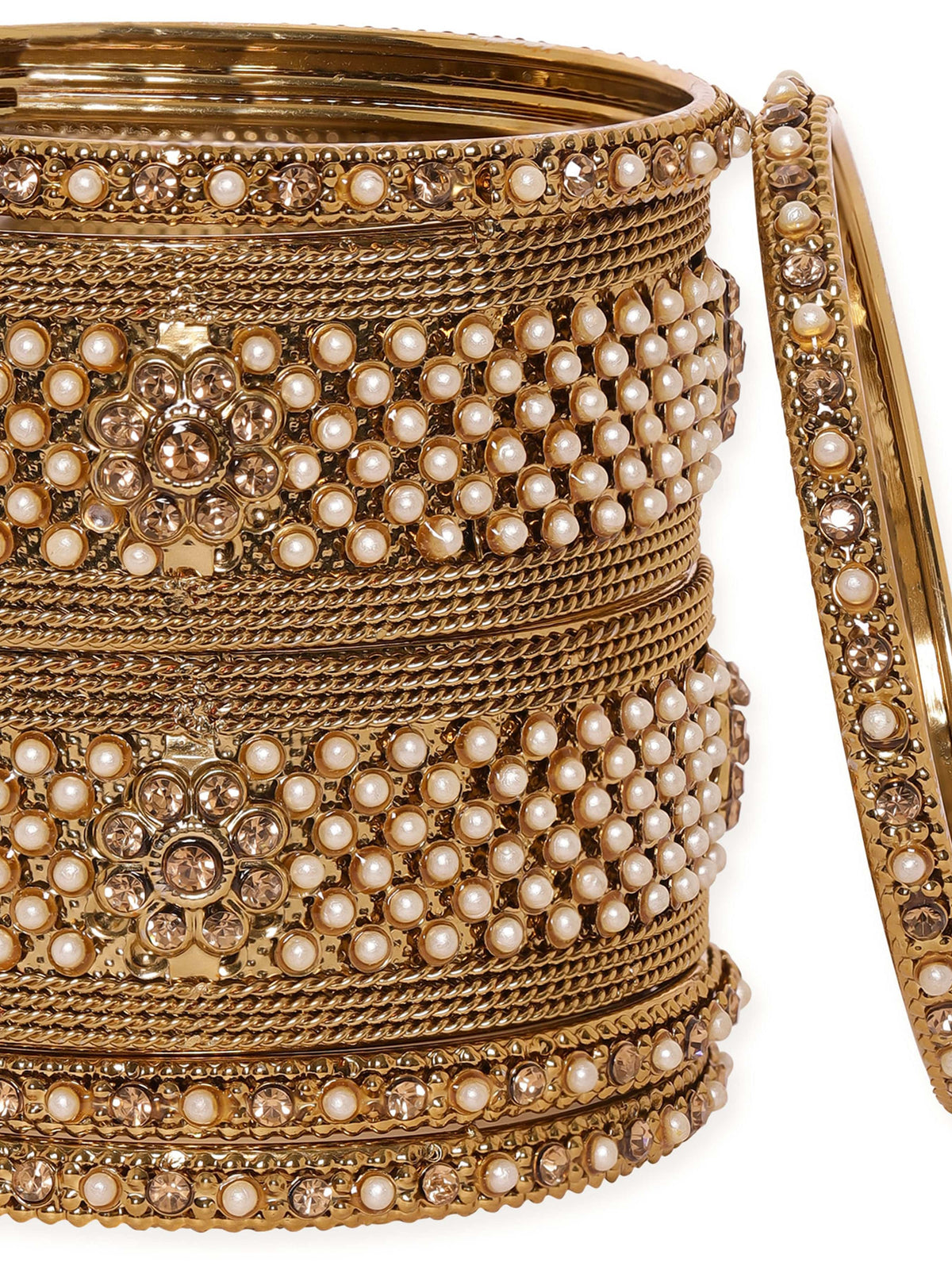 Rubans "Set of 6, Antique bangle pearl beaded classy bangles  " Bangles & Bracelets