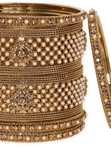 Rubans "Set of 6, Antique bangle pearl beaded classy bangles  " Bangles & Bracelets