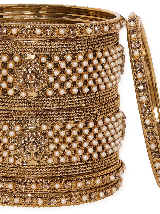 Rubans "Set of 6, Antique bangle pearl beaded classy bangles  " Bangles & Bracelets