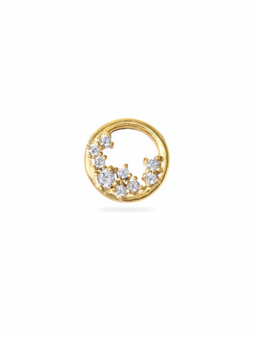 Rubans Silver 22k gold plated 325 starling silver zirconia studded contemporary Stud earring Earrings